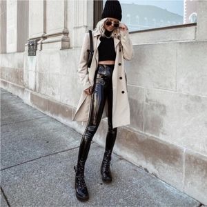 Spanx Faux Patent Leather Black Skinny Sexy Pants